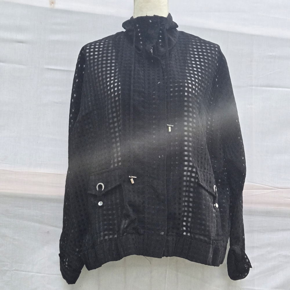 Erin London Black Utility Mesh Jacket